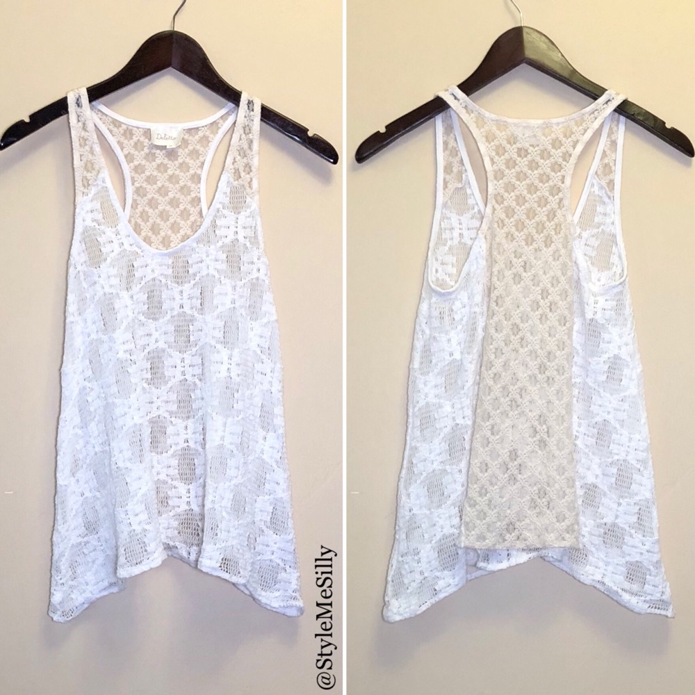 Anthropologie Deletta crochet and lace tank top